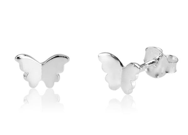 Details about   .925 Sterling Silver 16 MM Kid's Silver Enamel Butterfly Dangle Stud Earrings 