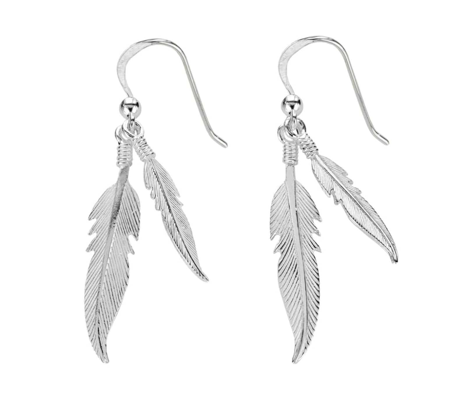 Fashion 925 Silver plated Jewelry Feather Dangle Earrings For Women E862 