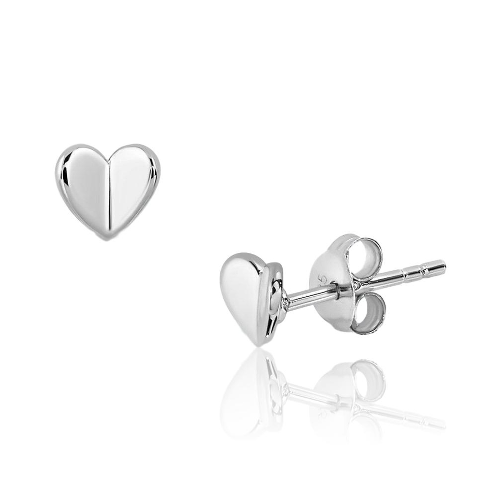 Sterling Silver Folded Heart Stud Earrings - Sophie Oliver Jewellery