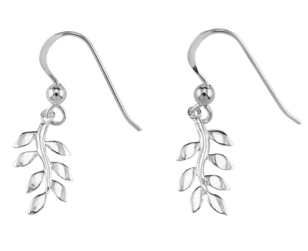 Jewellery Earrings Dangle & Drop Earrings Leaf Drop Earrings in Sterling Silver 