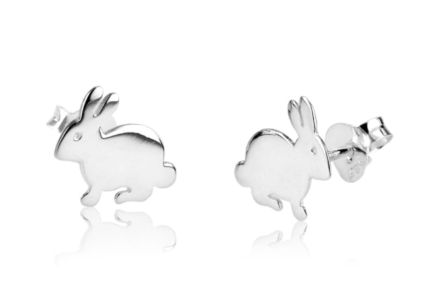 Solid .925 Sterling Silver Sterling Silver Bunny Rabbit Earrings Ready to Ship 
